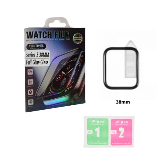 FULL GLUE SCREEN PROTECTOR FOR APPLE SMARTWATCH SERIES 3 38MM